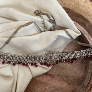 Victorian maroon drops hipchain