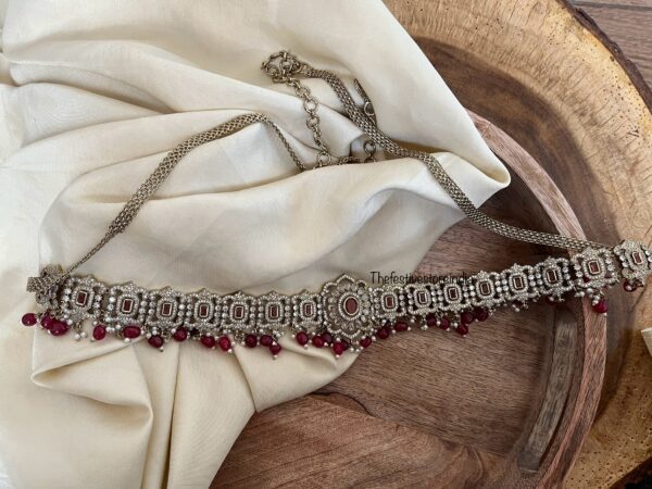 Victorian maroon drops hipchain