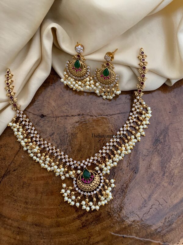 AD pearls necklace set