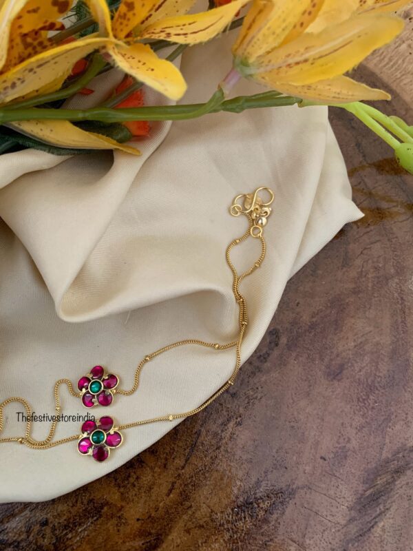 Jadau flower anklets