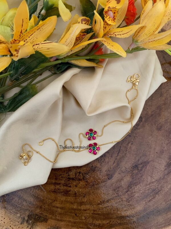 Jadau flower anklets