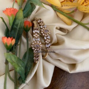 Budgeted mopp set of 2 bangles - Light purple transparent stone