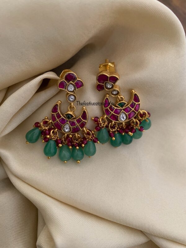 Jadau screwback mini chandbali earrings