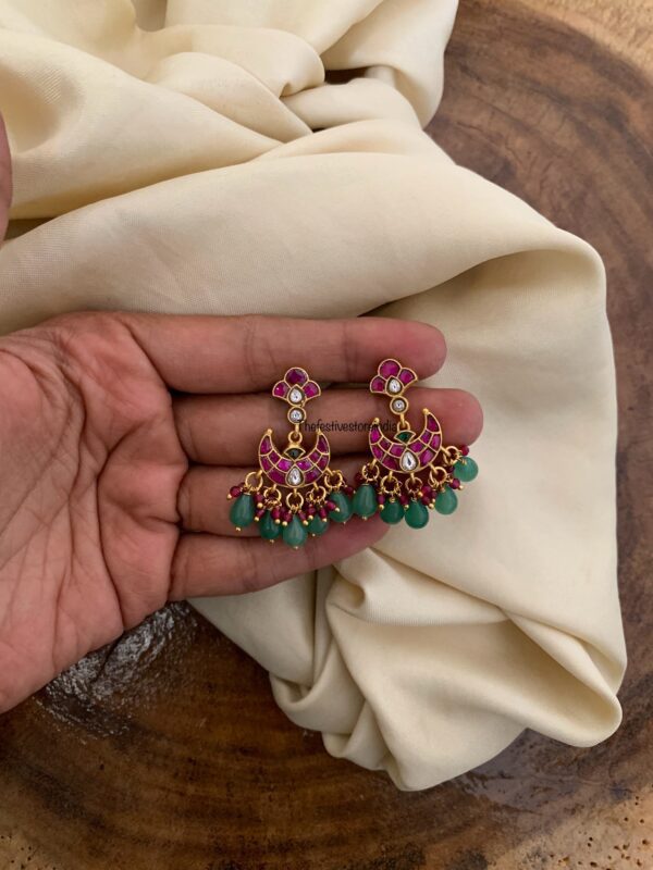 Jadau screwback mini chandbali earrings