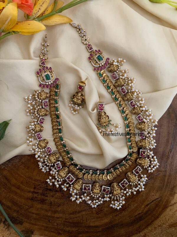 Bridal 3 layer Lakshmi haaram set