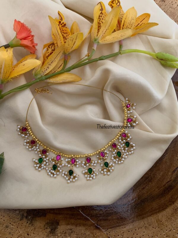 Jadau red green drops invisible chain