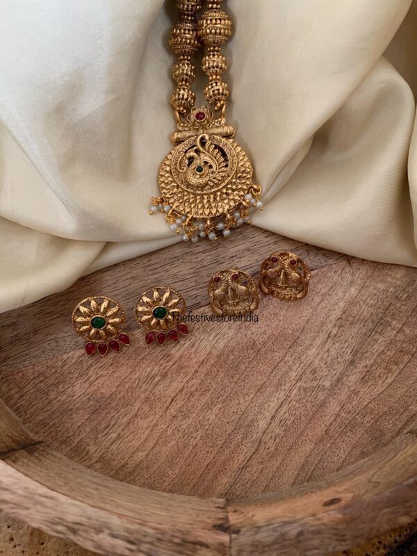 REVERSIBLE matte round pendant set