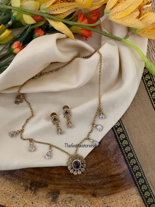 44cms droplets chain set - Purple