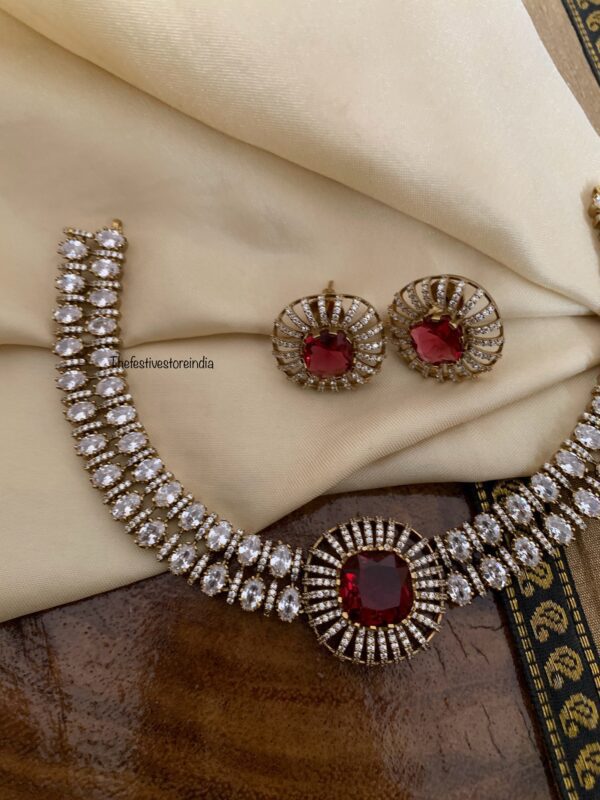 Victorian kanti style necklace set - Ruby stone