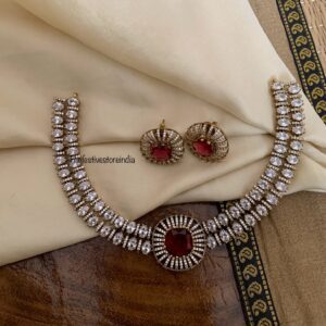 Victorian kanti style necklace set - Ruby stone