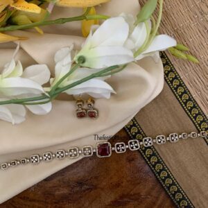 Classic Victorian Ruby stone choker necklace set