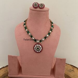 Moissanite raagata necklace set