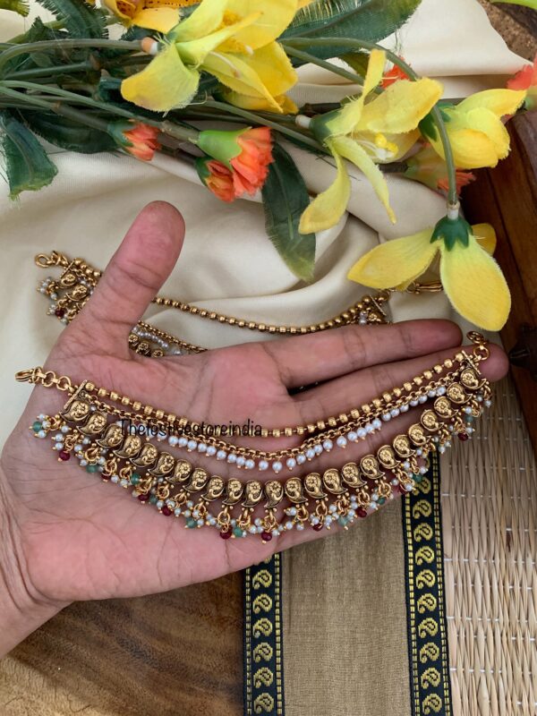 Antique polish bridal ear chain