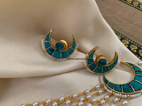 Jadau chandra choker set - Turquoise Blue