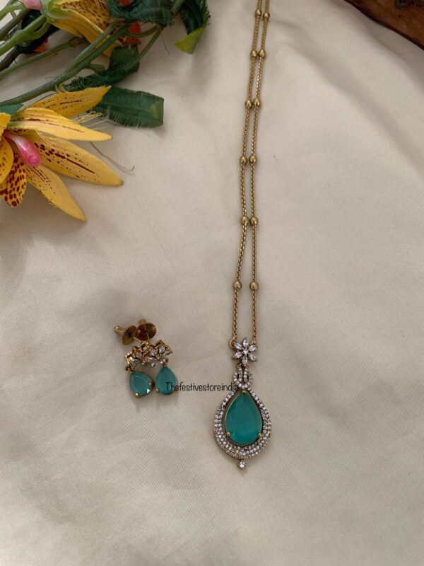 46cms floral chain set - Mint