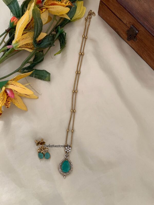 46cms floral chain set - Mint