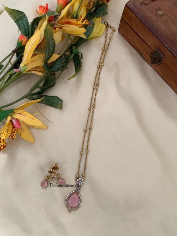 46cms floral chain set - Pink