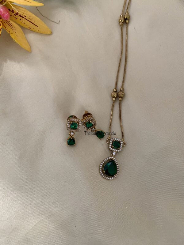 50cms stone chain set - Green