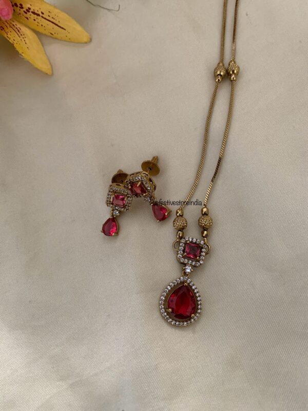 50cms stone chain set - Ruby