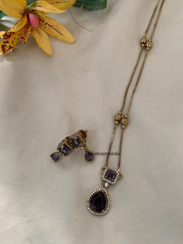 50cms stone chain set - Purple