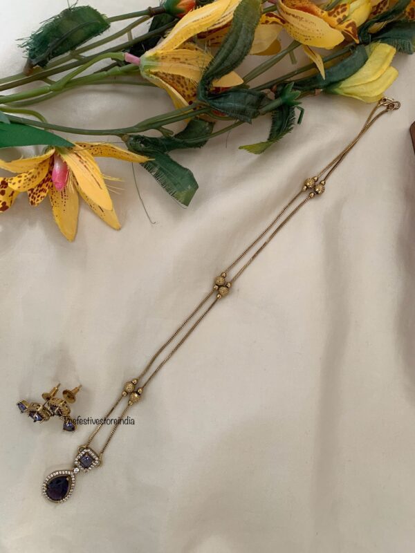 50cms stone chain set - Purple