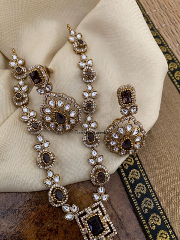 An all Purple stone Budgeted Victorian necklace set