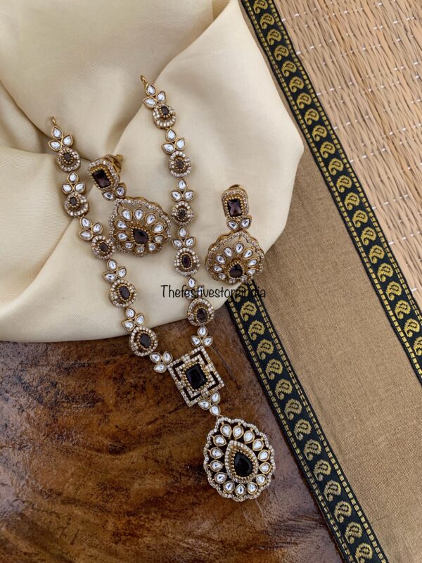 An all Purple stone Budgeted Victorian necklace set