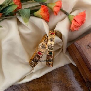 Gold look alike Shanku Chakra bangles - Set of 2