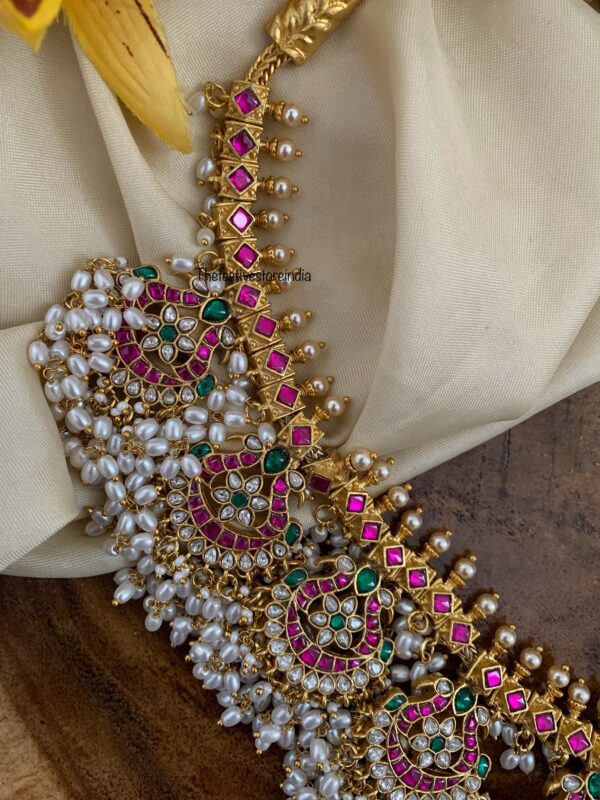 ROYAL Jadau midlength rice pearls chain