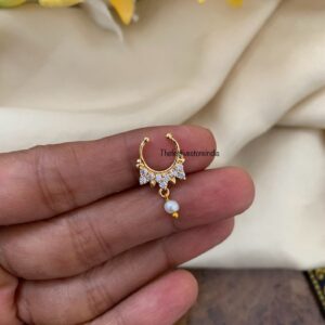 Muhurtham Septum ring pearl drop