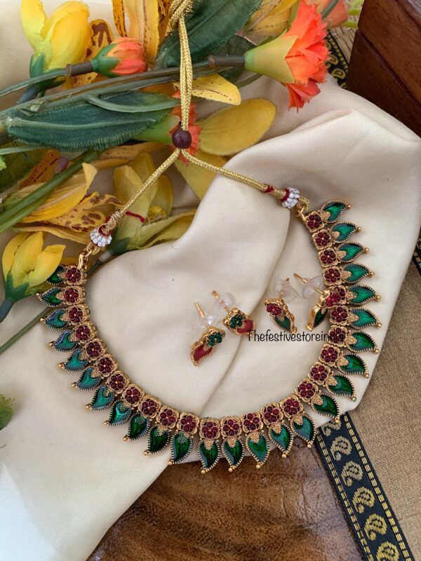 Enamel REVERSIBLE maanga/Mango set (Pink/Green combo)