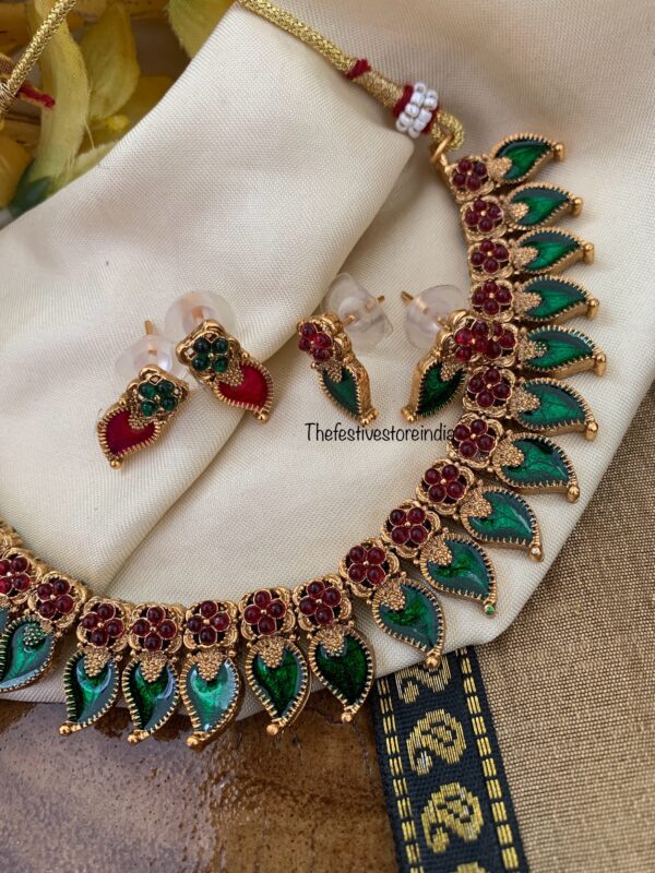 Enamel REVERSIBLE maanga/Mango set (Pink/Green combo)