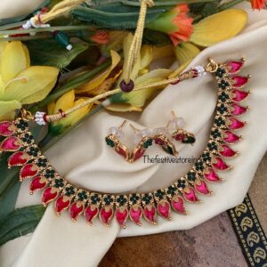 Enamel REVERSIBLE maanga/Mango set (Pink/Green combo)