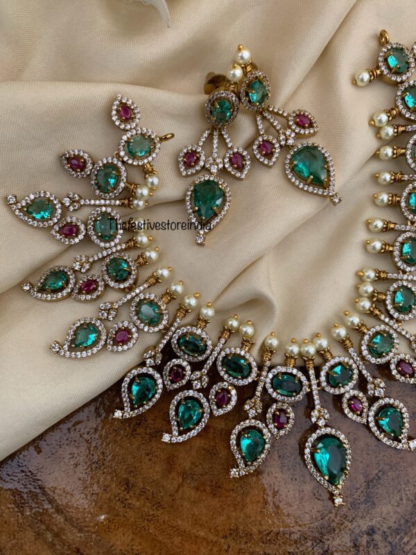 Turquoise & Ruby stone Victorian set