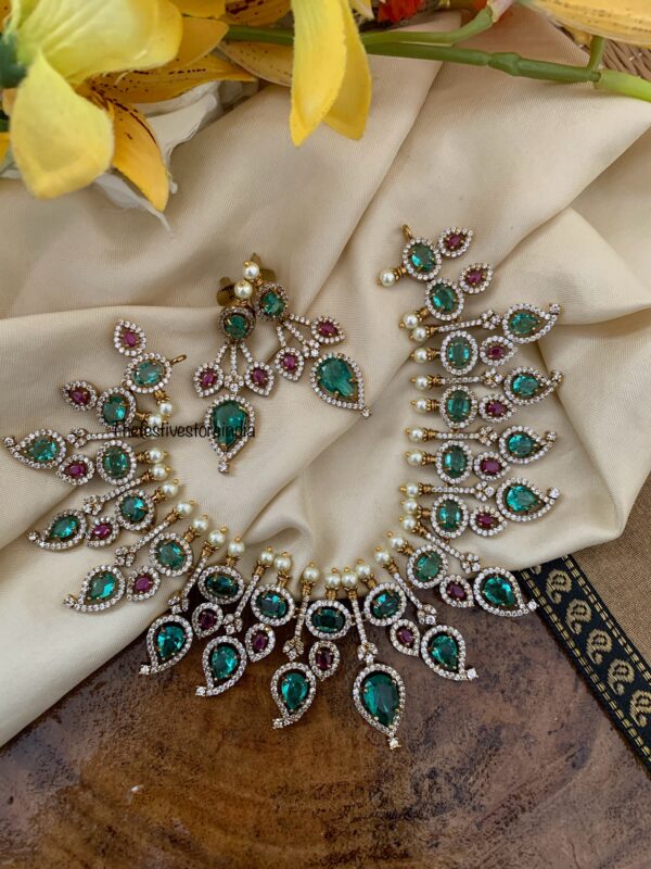 Turquoise & Ruby stone Victorian set