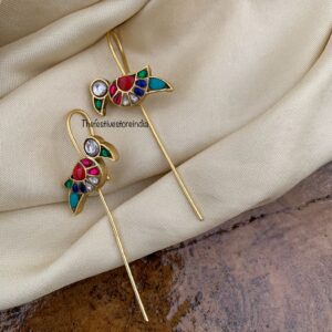 Jadau parrot multi colour earcuff (Set of 2)