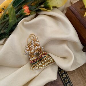 Hook cluster pearls kemp jhumkas