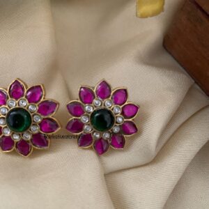 Jadau floral push back studs