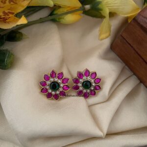 Jadau floral push back studs