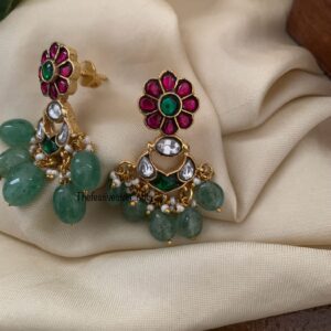 Jadau chandbali earrings