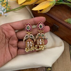 AD stones bridal jhumkas