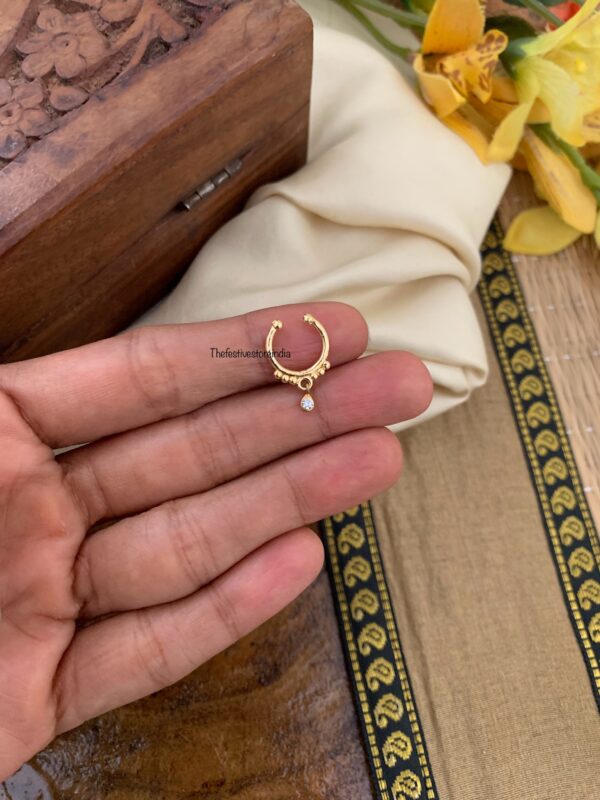Muhurtham Septum ring with drop