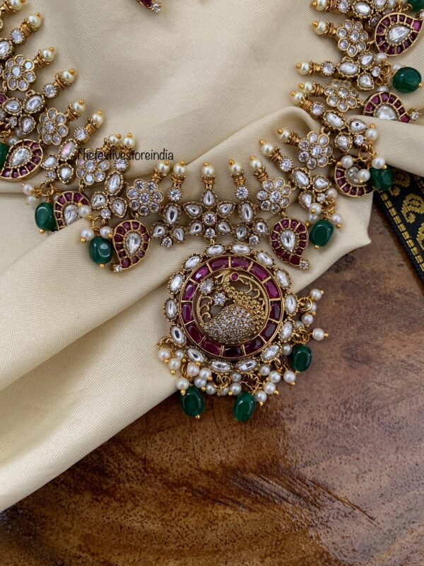 Navilu moissanite Victorian mango necklace set | Bridal | Necklace | Wedding