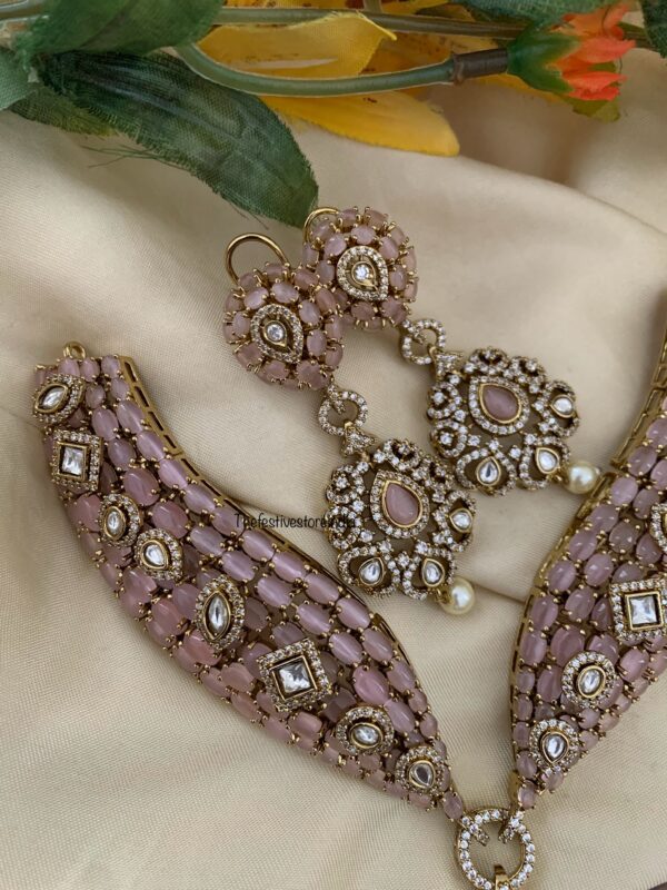 Grand All PINK stone statement necklace set | Bridal | Necklace | Wedding