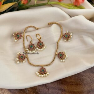 Budgeted bottu kemp necklace set