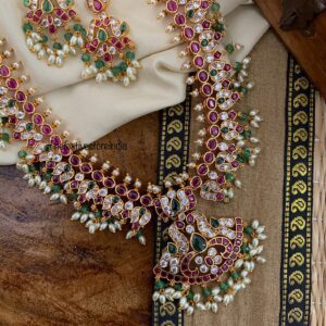 Bridal kemp rice pearls haaram set | Haaram | Bridal | long chain