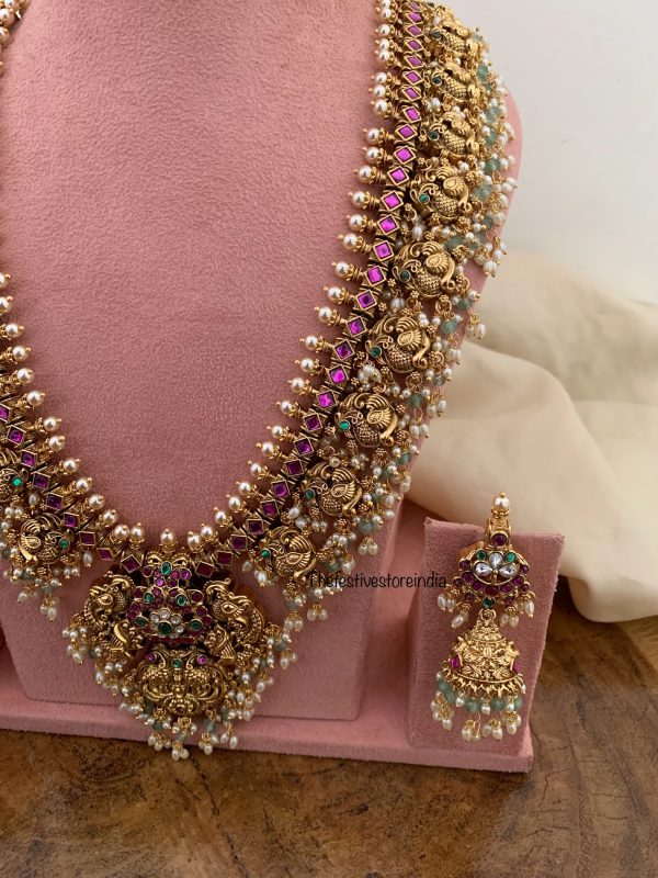 Heavy Bridal non idol 50cms haaram set with jhumkas | Haaram | Bridal | long chain