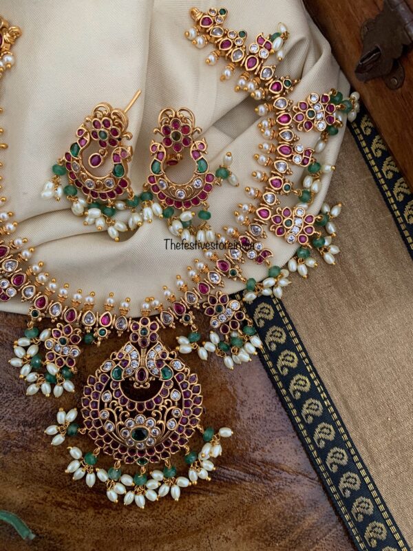 Kemp necklace set with chandbali earrings