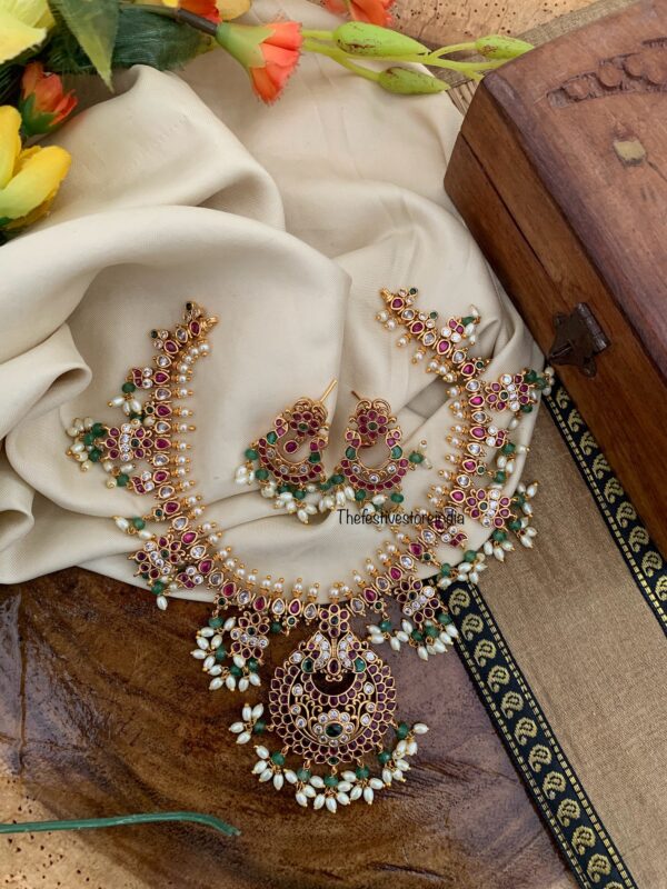 Kemp necklace set with chandbali earrings