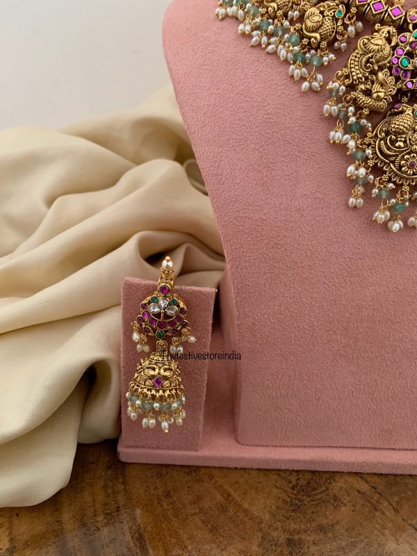Heavy Bridal non idol necklace set with jhumkas | Bridal | Necklace
